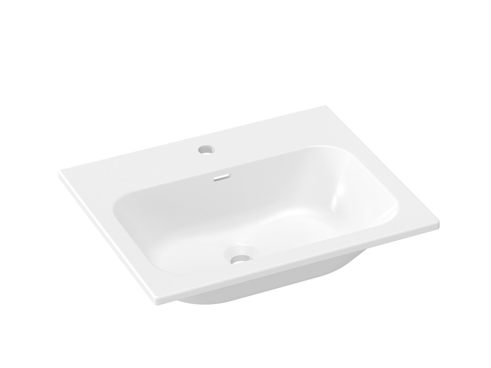 Ravak Chrome lavabo 60.5x49 cm rectangular para mueble blanco XJX01160008