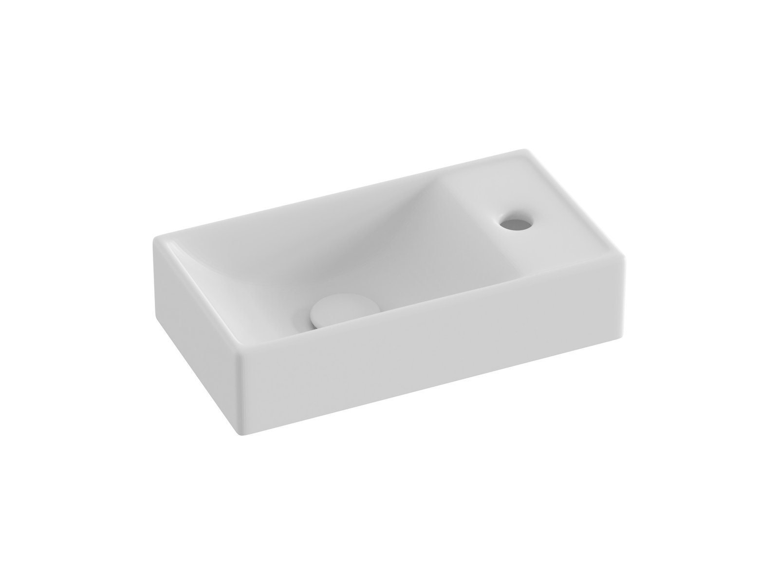 Ravak Veda lavabo 40.8x22.2 cm rectangular clásico blanco XJXP1240000