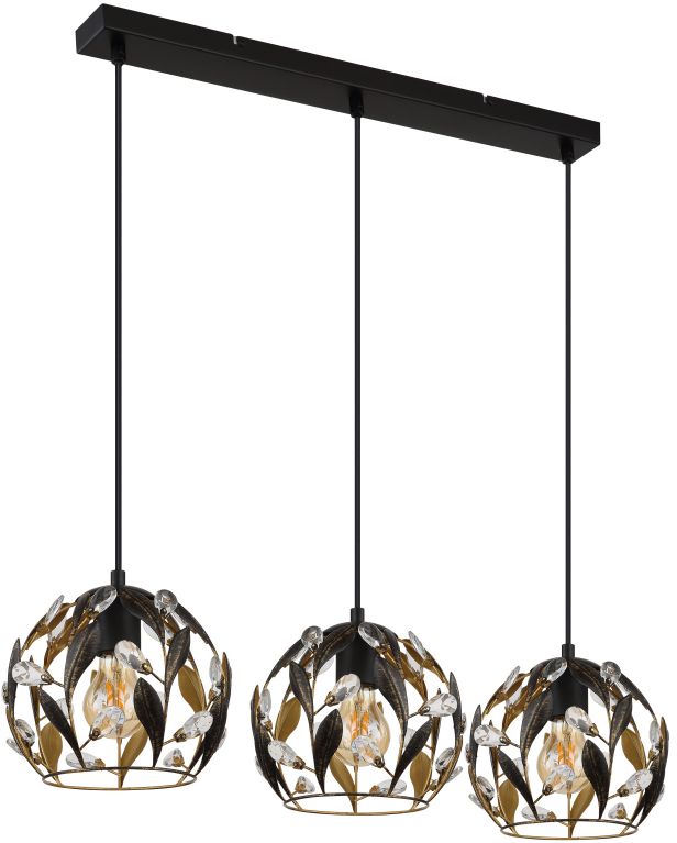 Globo Lighting Mika lámpara colgante 3x25 W negro 15759-3H