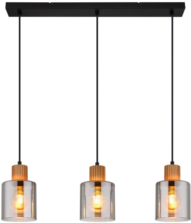 Globo Lighting Aleidis lámpara colgante 3x25 W negro-humado 15768-3