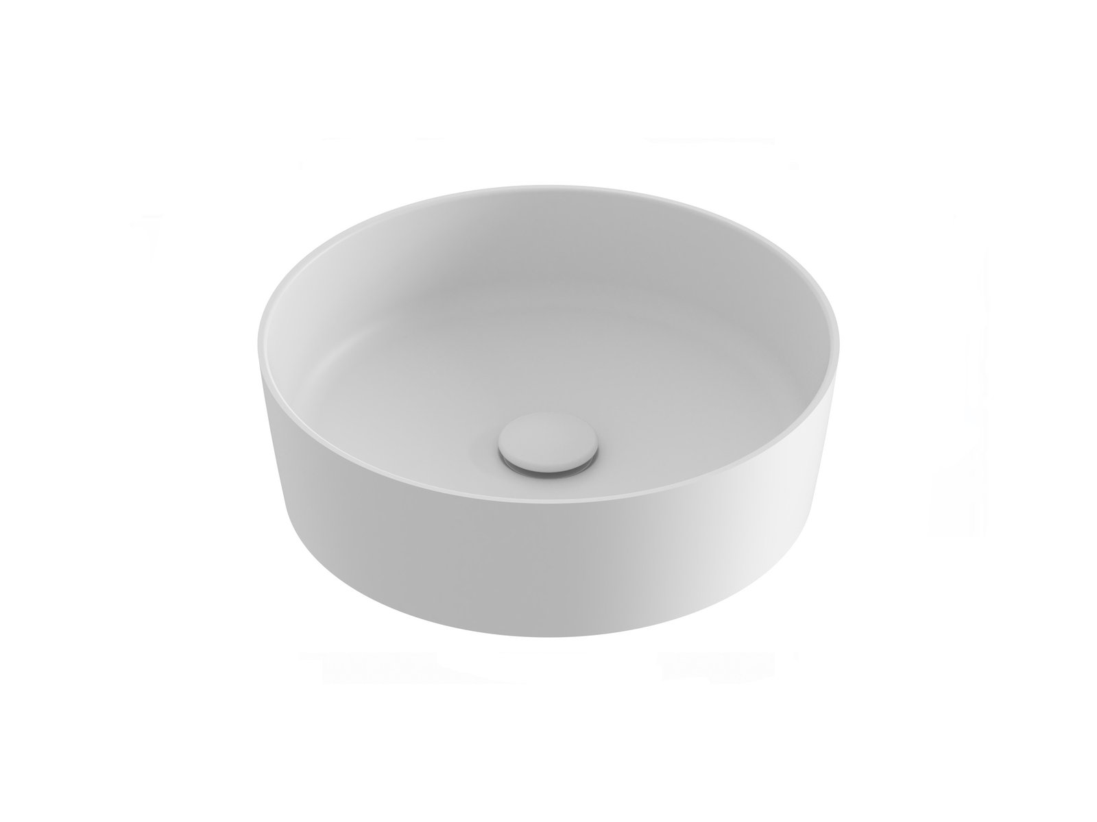 Ravak Uni Slim lavabo 40x40 cm circular sobre encimera blanco XJX0E140001