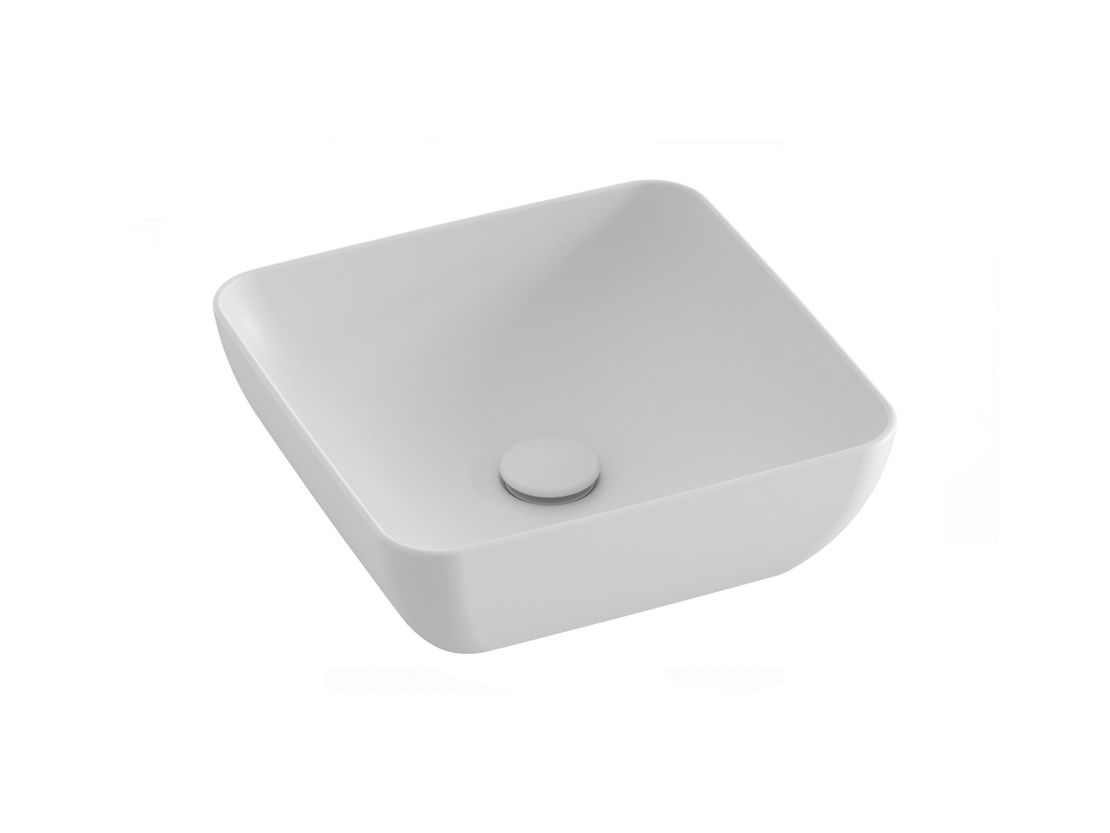 Ravak Uni Slim lavabo 38x38 cm cuadrada sobre encimera blanco XJX0E138000