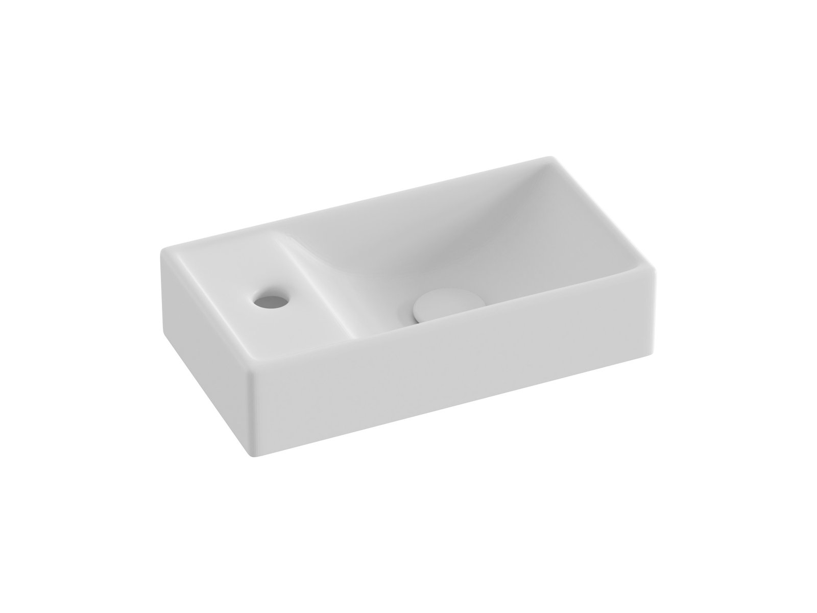 Ravak Veda lavabo 40.8x22.2 cm rectangular clásico blanco XJXLE240000