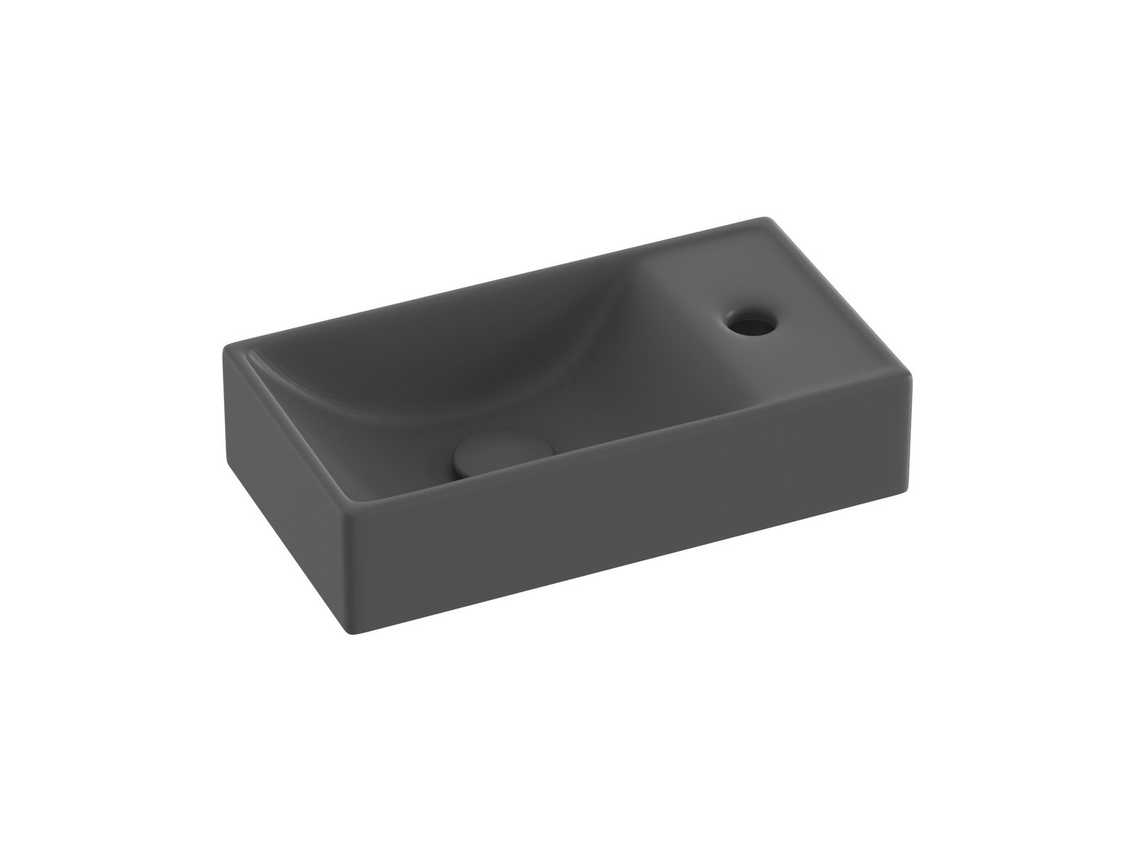 Ravak Veda lavabo 40.8x22.2 cm rectangular clásico antracita XJXP3240000