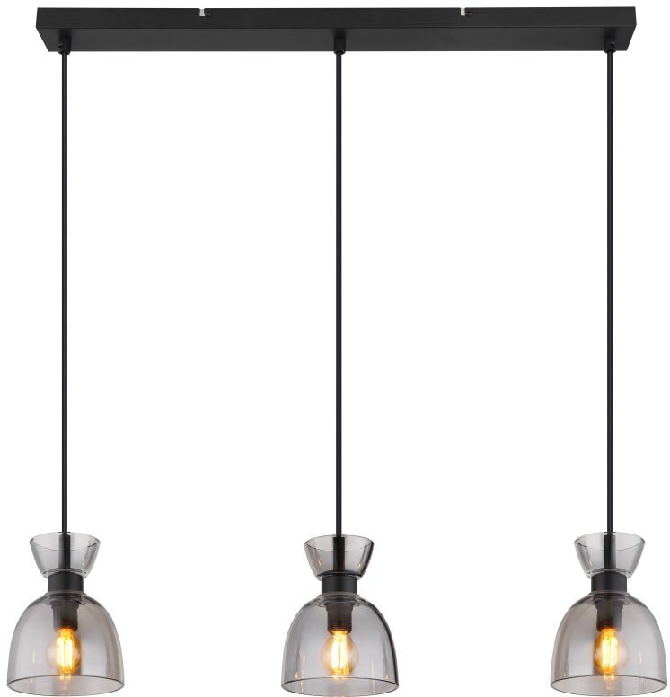 Globo Lighting Massey lámpara colgante 3x40 W negro-humado 15769S-3