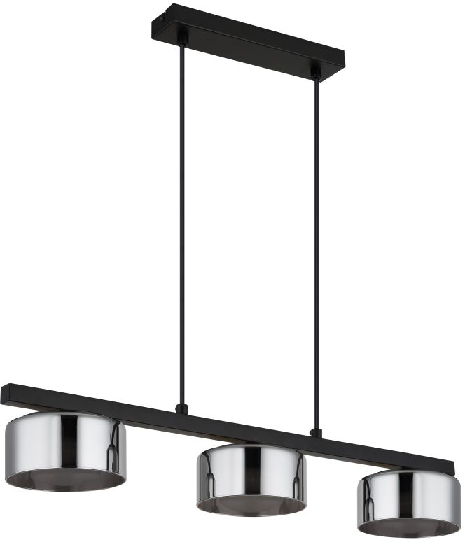 Globo Lighting Higgins lámpara colgante 3x6 W negro-humado 16055-3HS