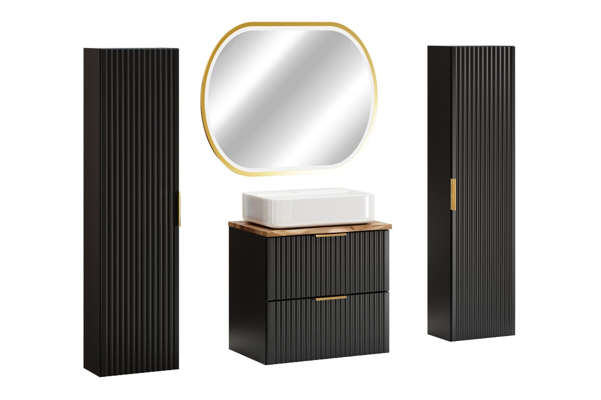 Conjunto espejo Comad Apollo 2 LUSTRO APOLLO 2 900X700, armario Comad Adel Black ADEL BLACK 80-01-B-1D, ADEL BLACK 82-60-B-2S, UM-6289MAGIC50DP, NATURE WOTAN 89-60-46 M