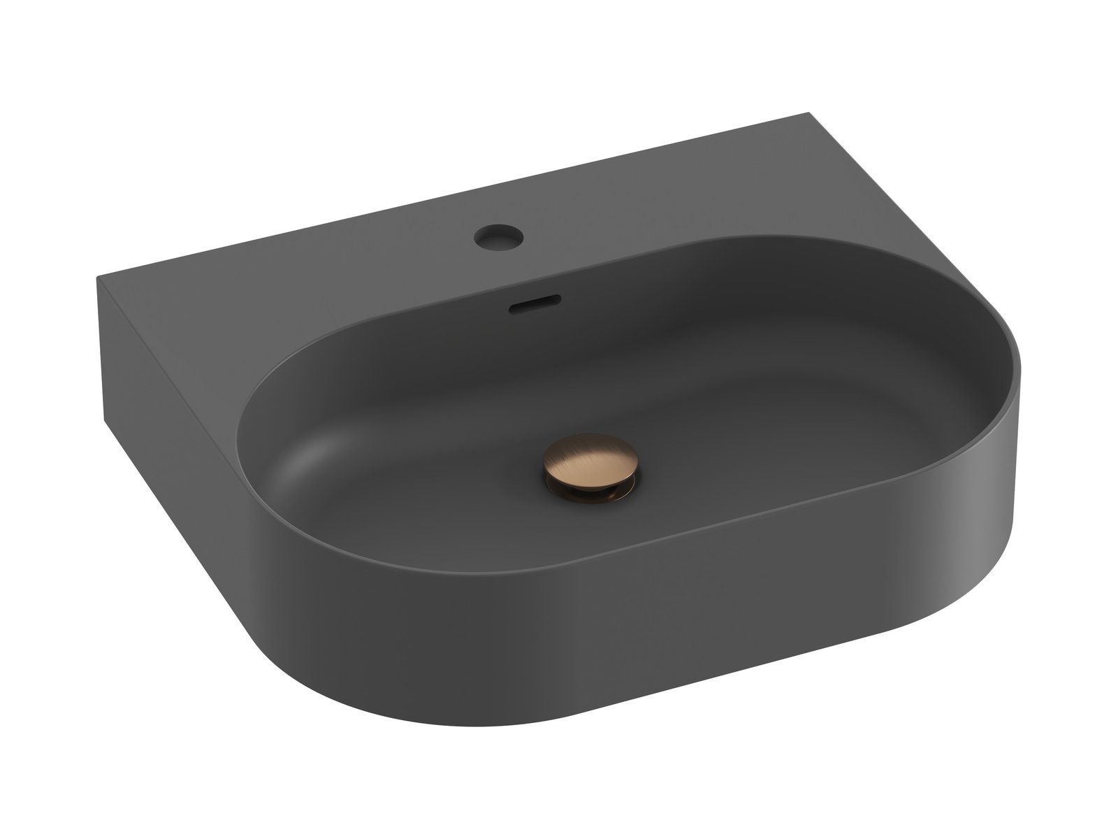 Ravak Ceramic lavabo 55.3x45.2 cm rectangular clásico antracita XJX03155002