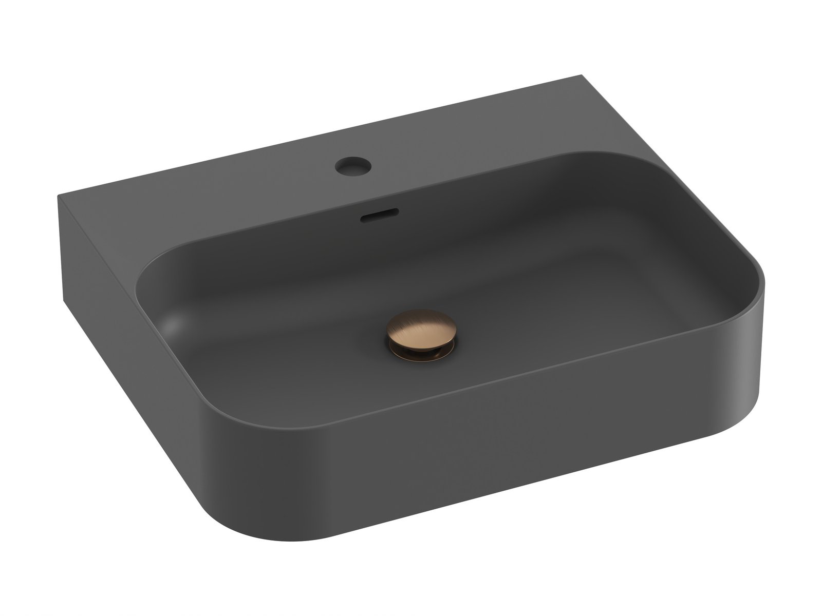 Ravak Ceramic lavabo 55.3x45.2 cm rectangular clásico antracita XJX03155005