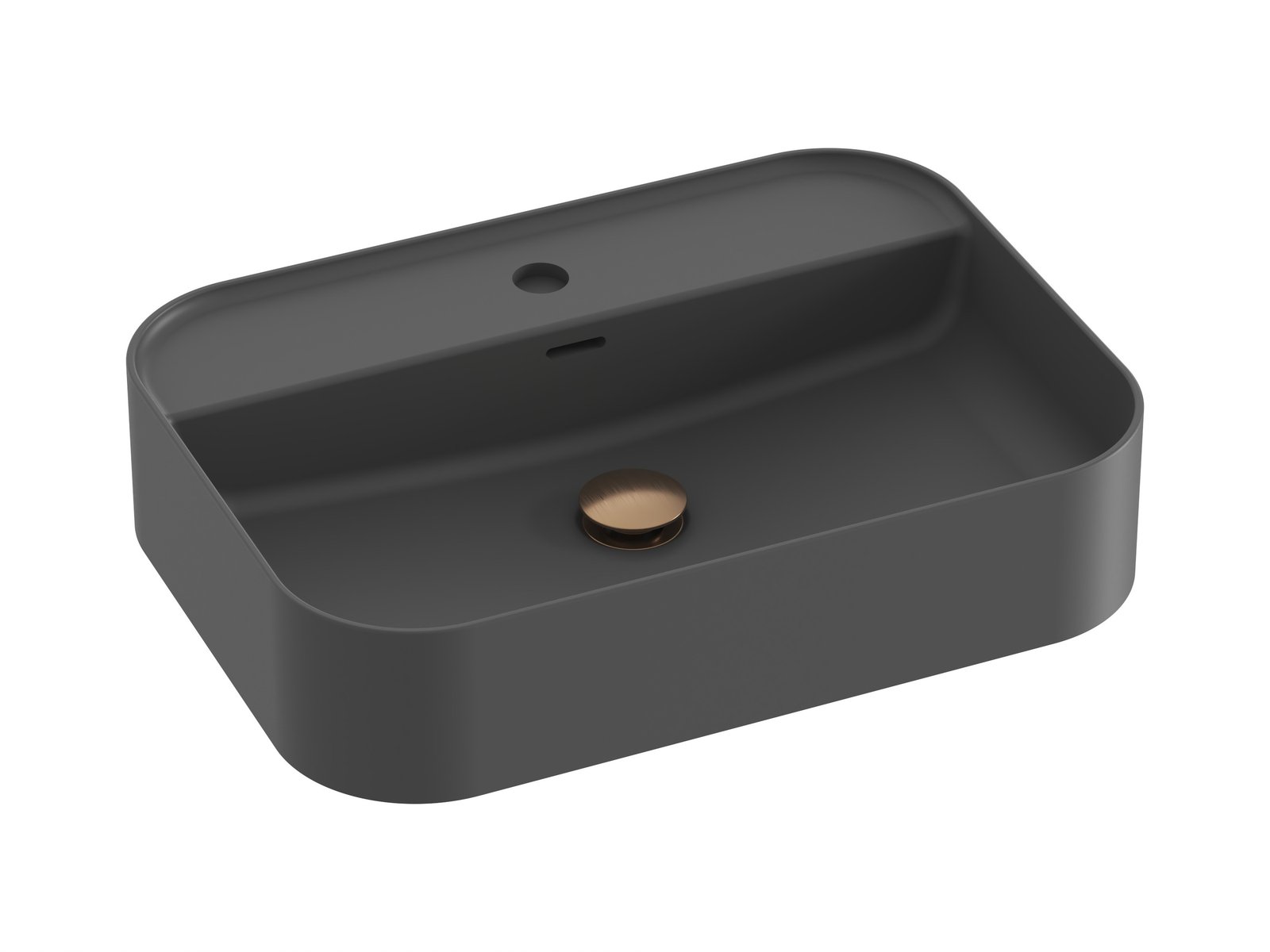Ravak Ceramic lavabo 55x40 cm rectangular sobre encimera antracita XJX03155004