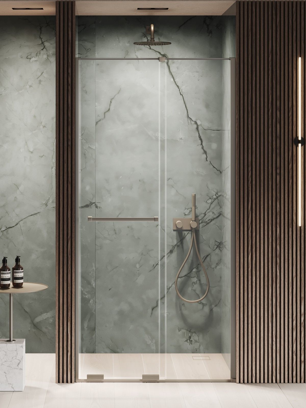 New Trendy Smart Gunmetal Brushed puerta de ducha 140 cm corredera gris metálico cepillado/vidrio transparente EXK-7828