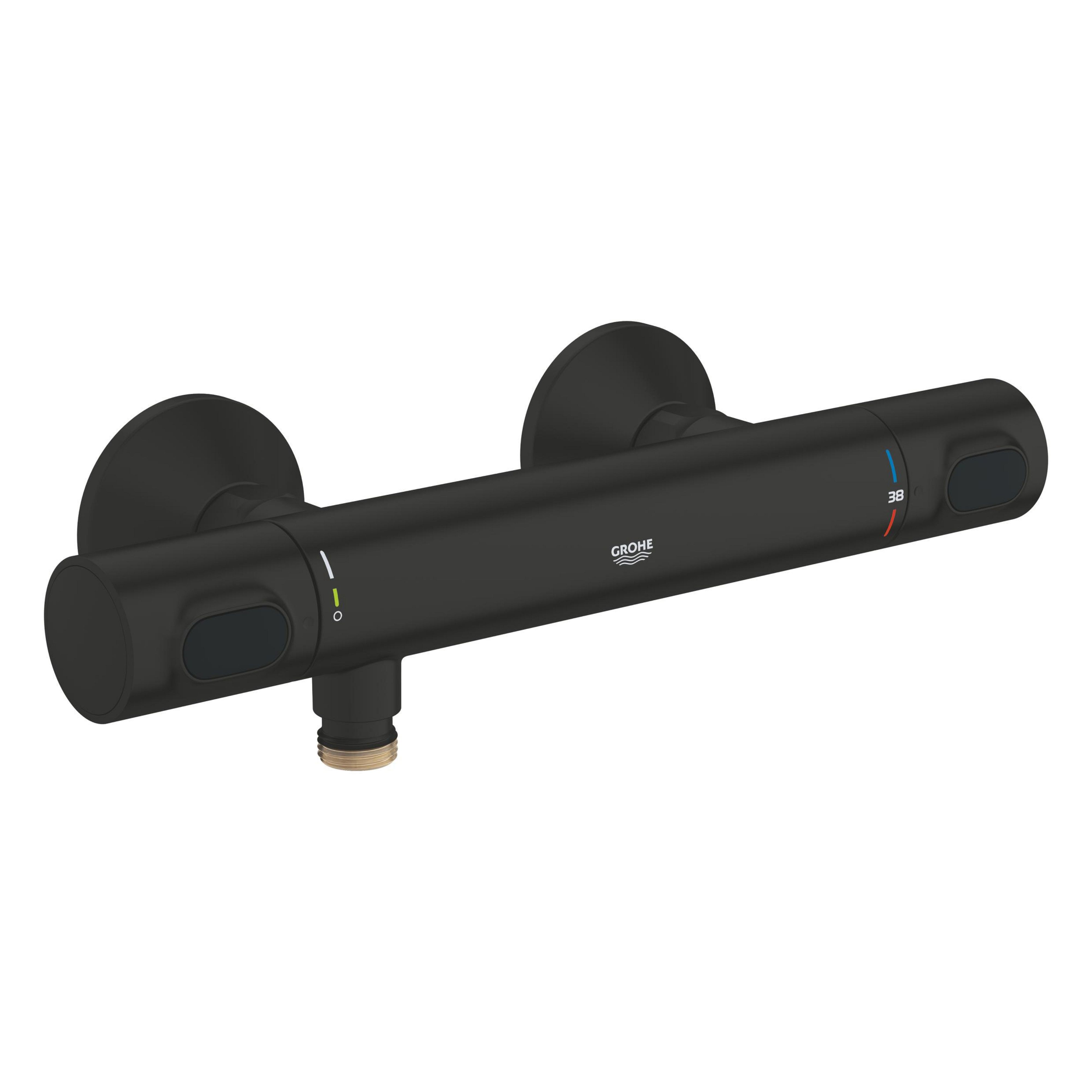 Grohe Precision Flow grifo para ducha a pared con termostato negro 348402430