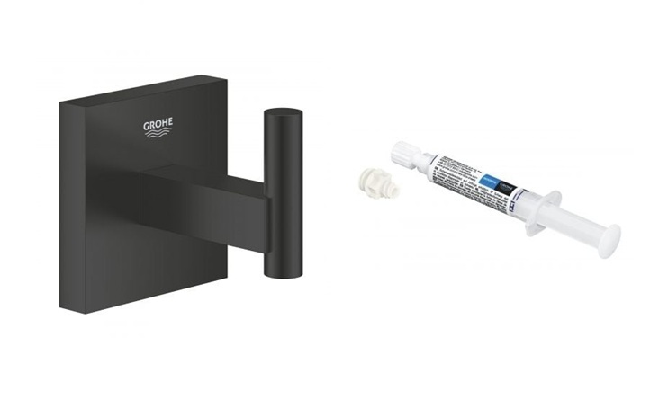 Conjunto toallero Grohe Start Cube 409612430, pegamento Grohe QuickGlue 41127000