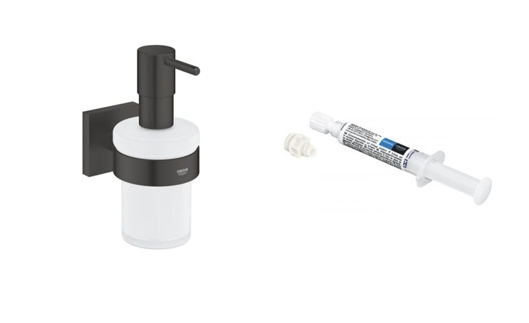 Conjunto dispensador de jabón Grohe Start Cube 410982430, pegamento Grohe QuickGlue 41127000