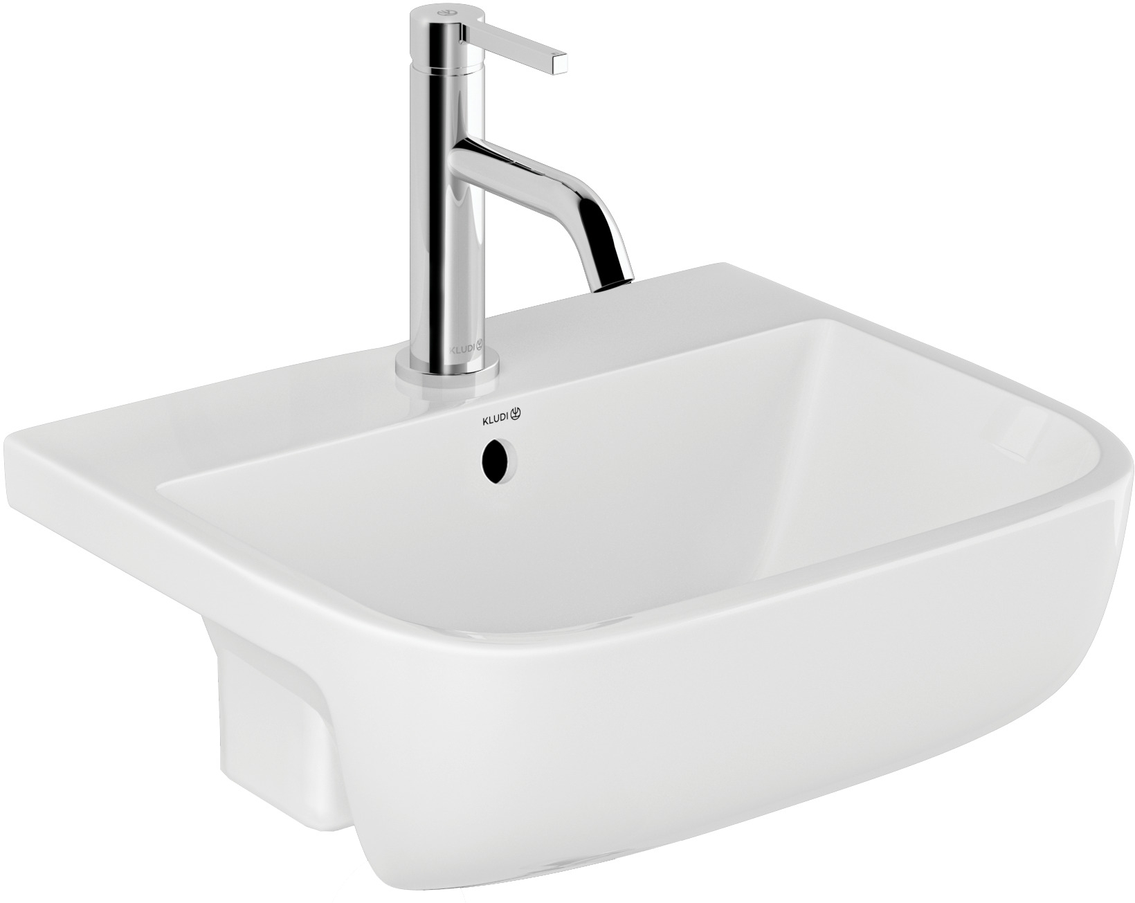 Kludi Resa lavabo 42x35 cm rectangular empotrado blanco brillante 57W0243