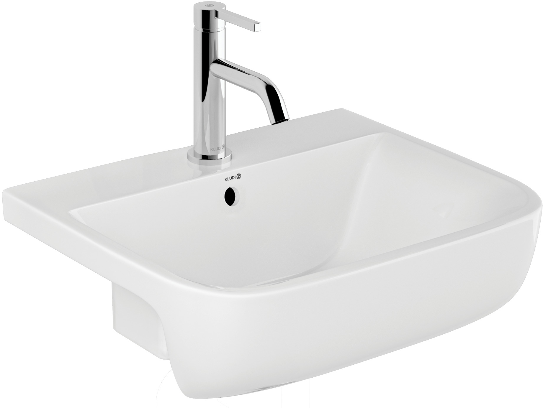Kludi Resa lavabo 52x46 cm rectangular empotrado blanco brillante 57W0343