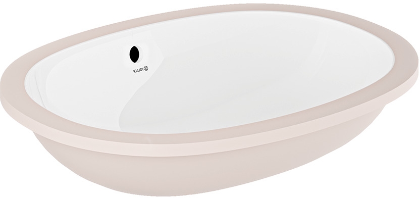 Kludi Resa lavabo 50x36 cm oval bajo encimera blanco brillante 59W0343
