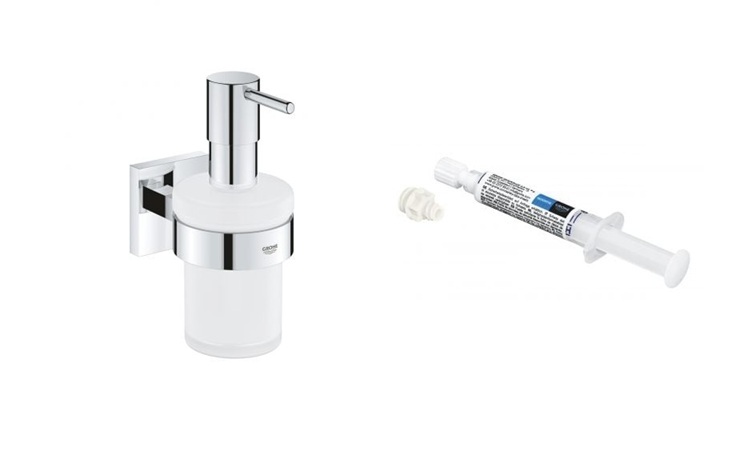 Conjunto dispensador de jabón Grohe Start Cube 41098000, pegamento Grohe QuickGlue 41127000