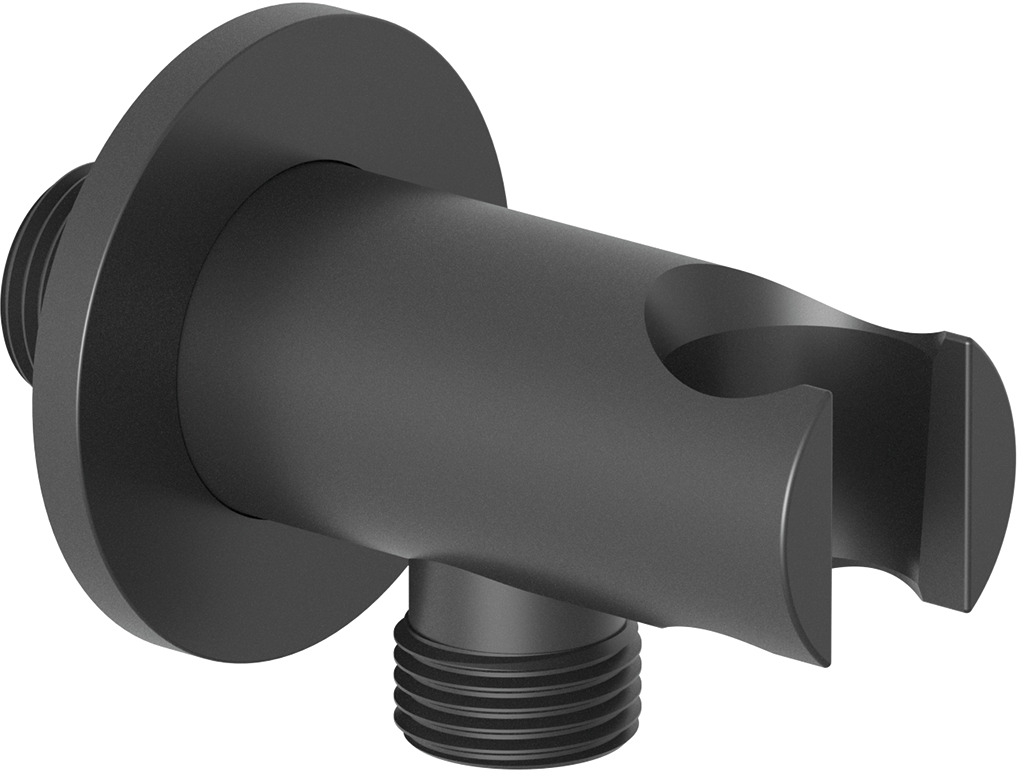 Kludi A-QA conector angular con soporte negro 6556739-00