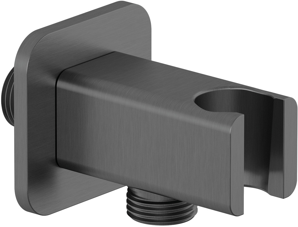 Kludi A-QA conector angular con soporte negro 65568N2-00