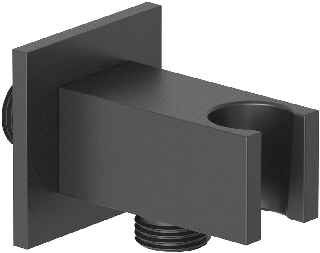 Kludi A-QA conector angular con soporte negro 6556939-00