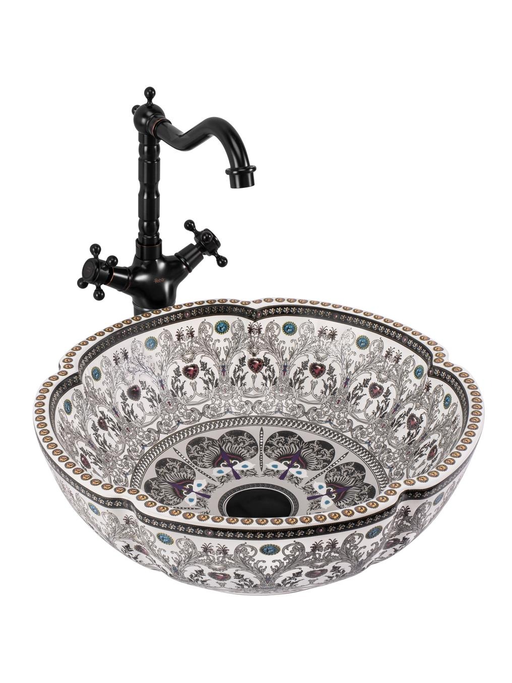 Rea Asanti lavabo 42.5x42.5 cm circular sobre encimera mate REA-U7506