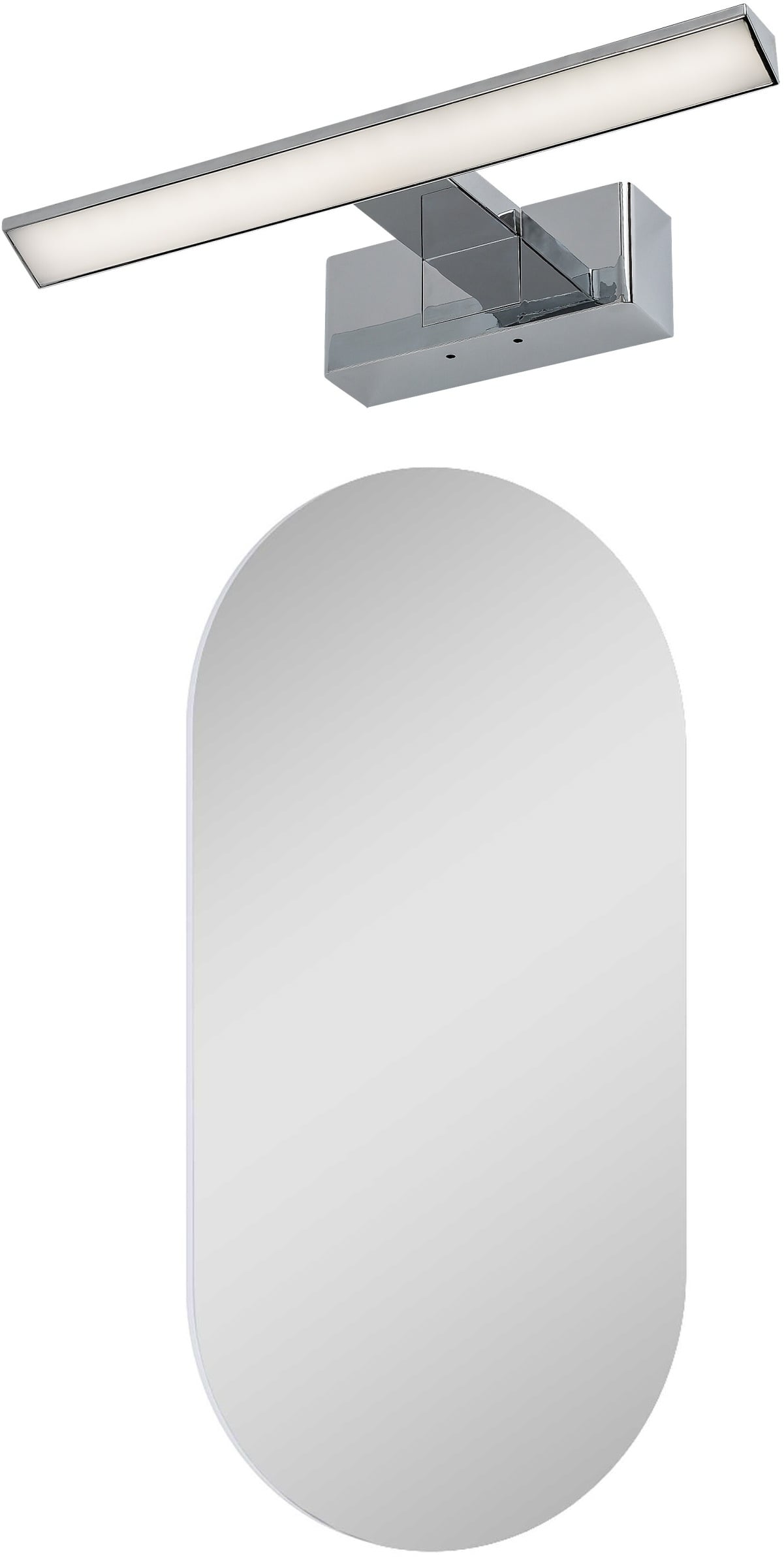 Conjunto espejo Elita Oval RE067567000010, lámpara de pared Rabalux Loric 75023