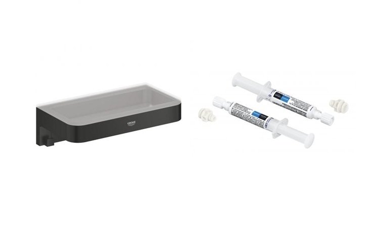 Conjunto repisa de ducha Grohe Start Cube 411072430, pegamento Grohe 41128000