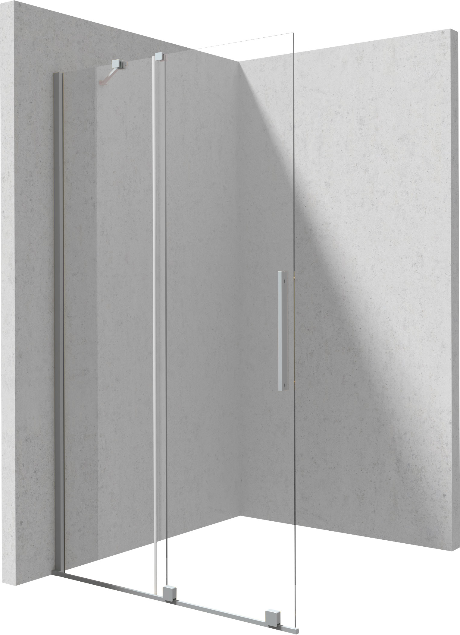Deante Prizma mampara de ducha walk-in 80 cm cepillado/vidrio transparente KTJF_38R