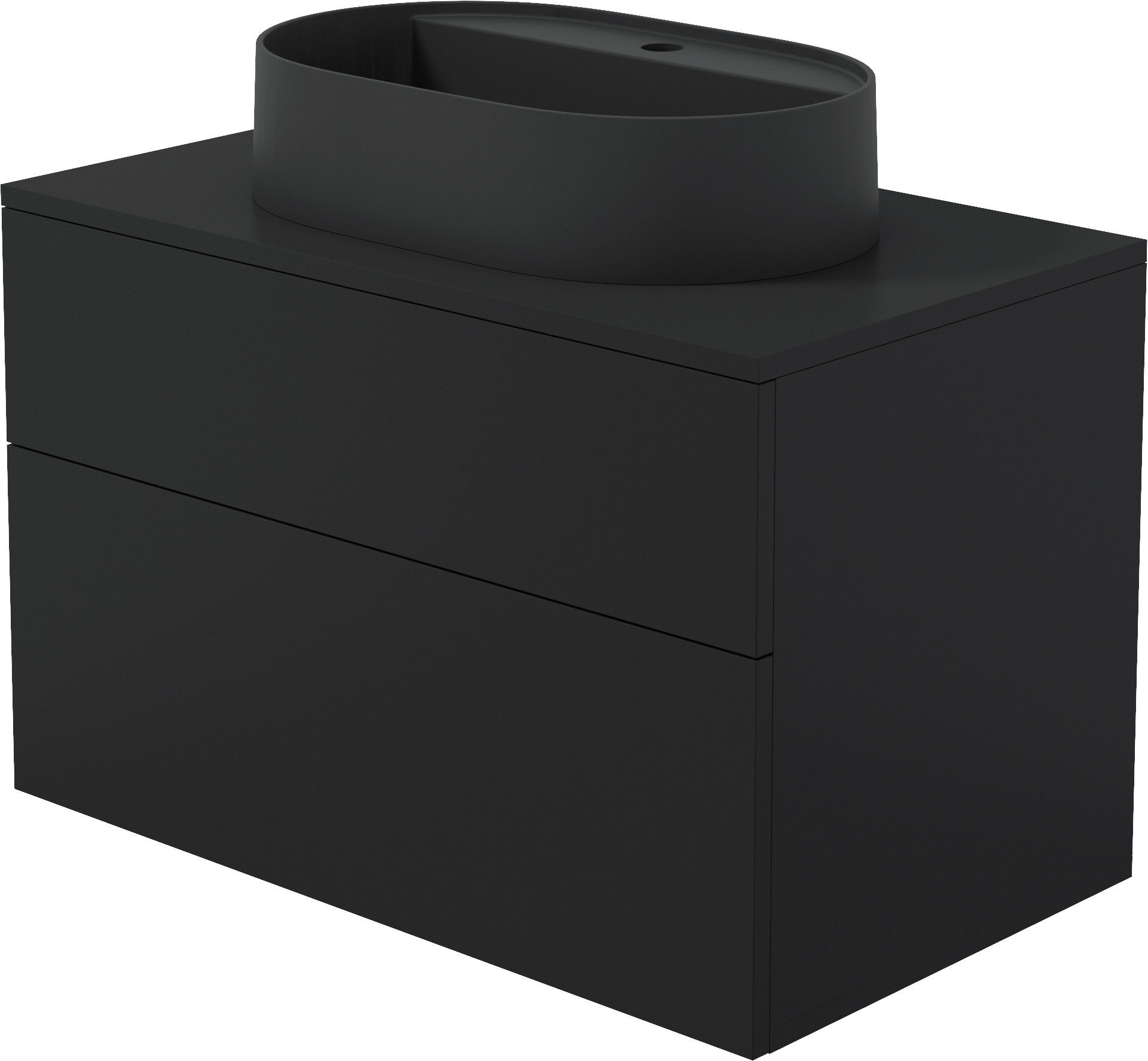 Deante Prizma lavabo con mueble y encimera 80 cm negro SDNB8SNU6B