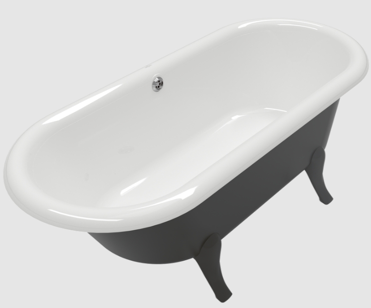 Villeroy & Boch Hommage bañera exenta 177.1x77.1 cm oval blanco-negro UBQ180HOM7WR7V-01