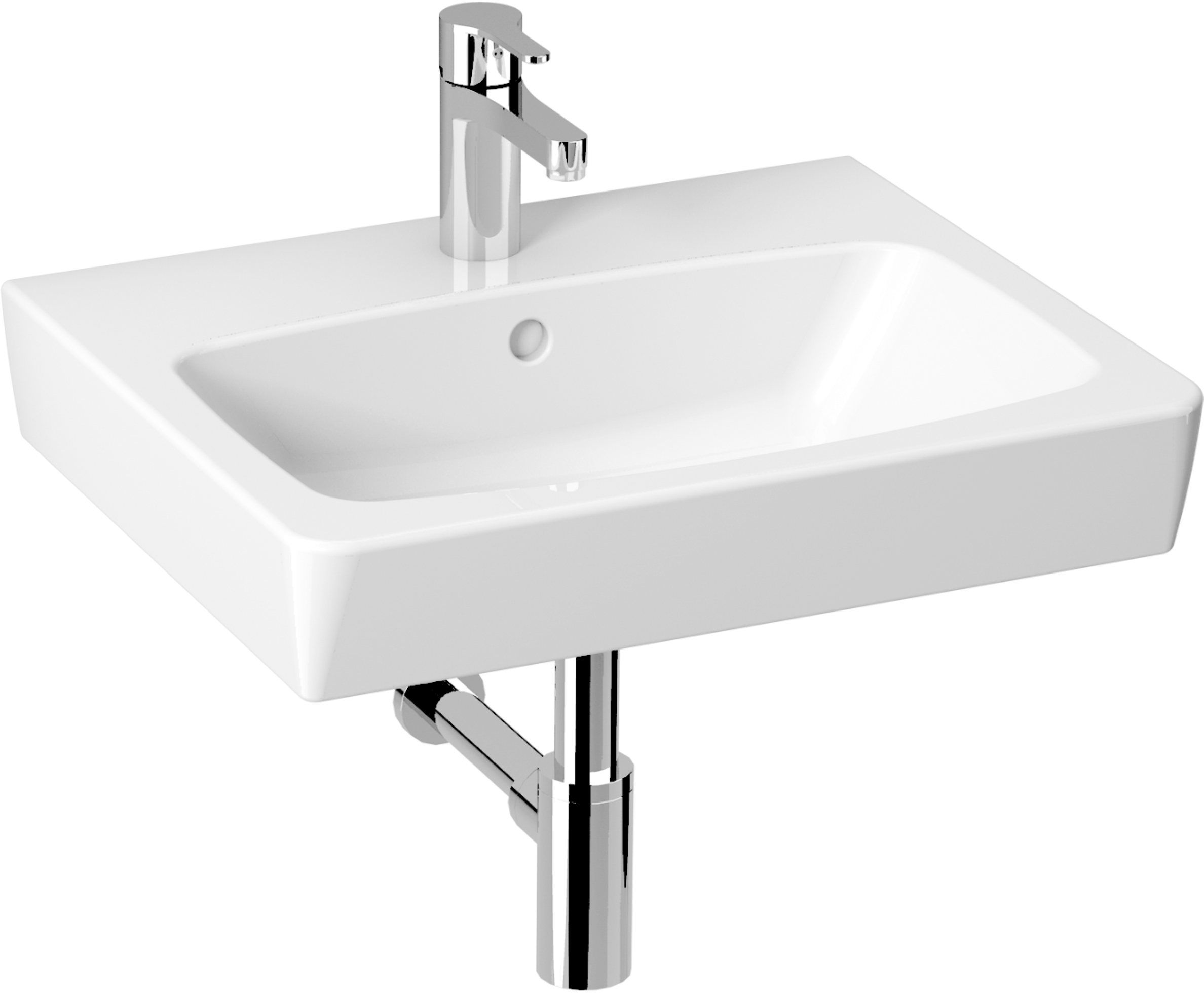 Jika Lyra Plus lavabo 55x45 cm rectangular clásico-para mueble blanco H8103810001041