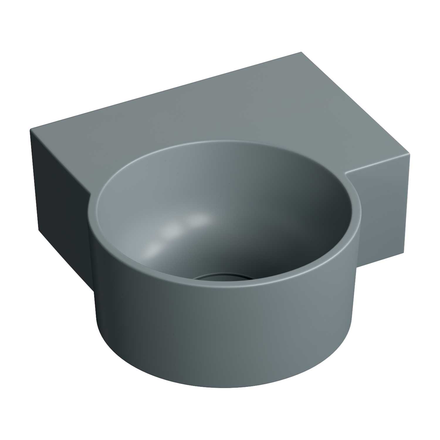 Omnires Ovo M+ lavabo 33x34 cm esquina clásico-sobre encimera gris/piedra OVO335UWPAG