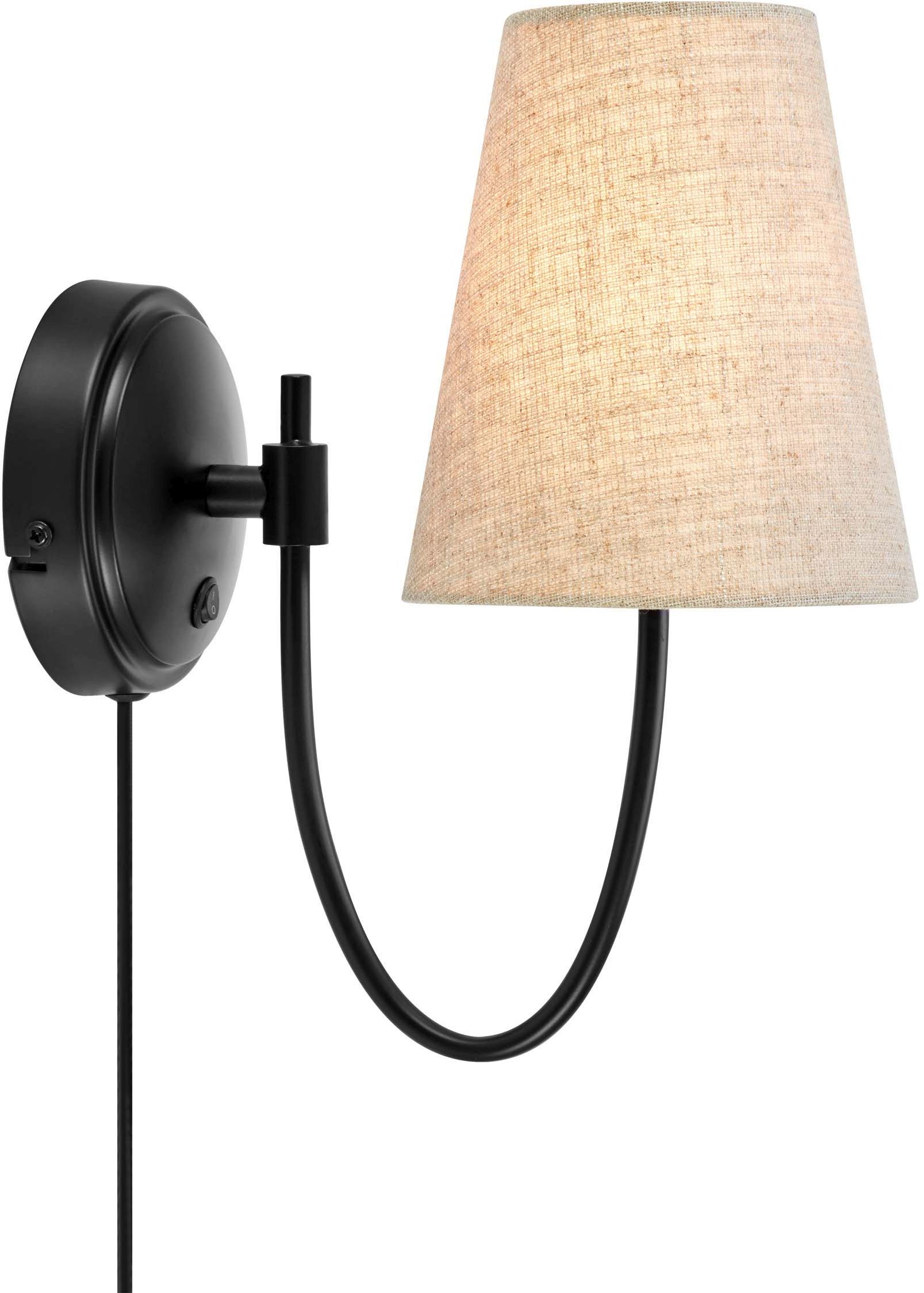 Markslöjd Amar lámpara de pared 1x40 W negro-beige 108907
