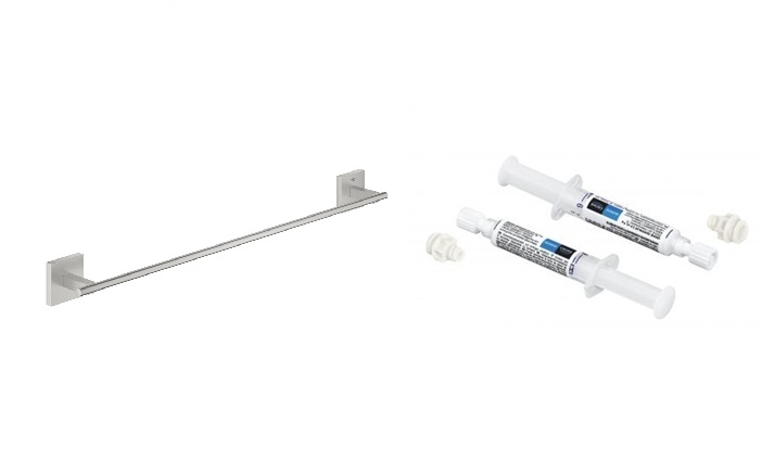 Conjunto barra para toallas Grohe Start Cube 41089DC0, pegamento Grohe 41128000