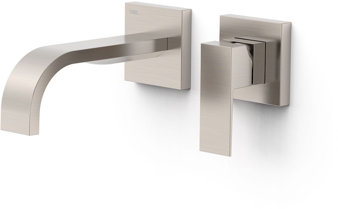 Tres Cuadro-Tres grifo para lavabo empotrado acero 00630021AC