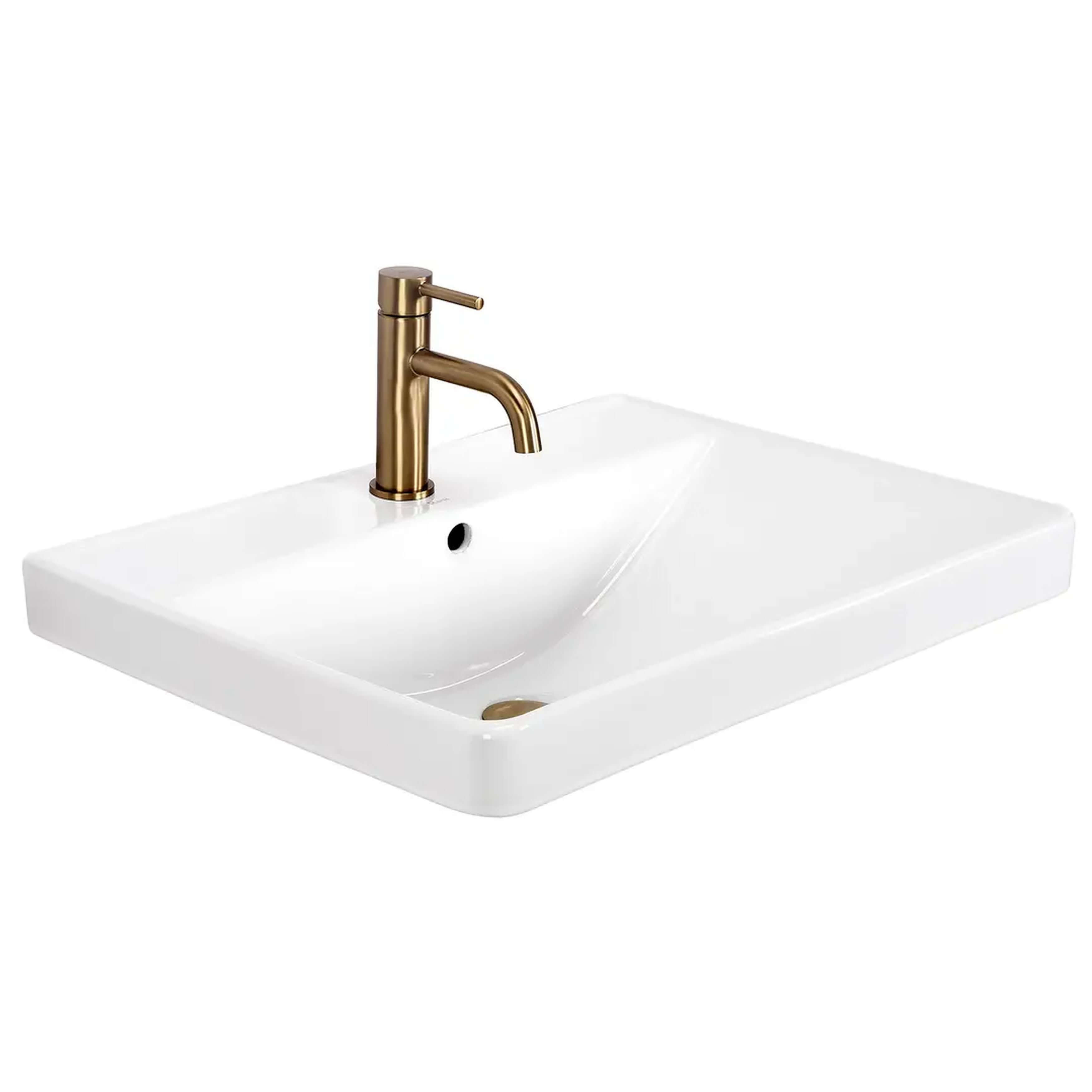 Rea Alisha lavabo 60x48 cm rectangular empotrado blanco brillante REA-U8424