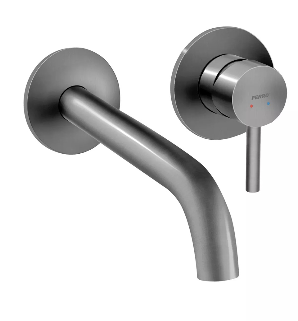 Ferro Ciriculus grifo para lavabo empotrado grafito BCK3PAGM