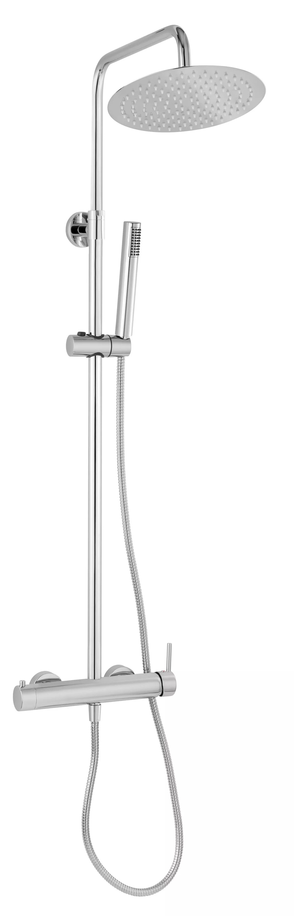 Ferro Ciriculus conjunto de ducha a pared con rociador con efecto lluvia cromo NP85-BCK7U