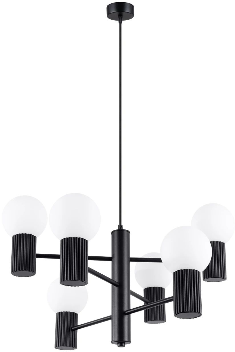 Sollux Lighting Halo lámpara colgante 6x8 W negro SL.1830