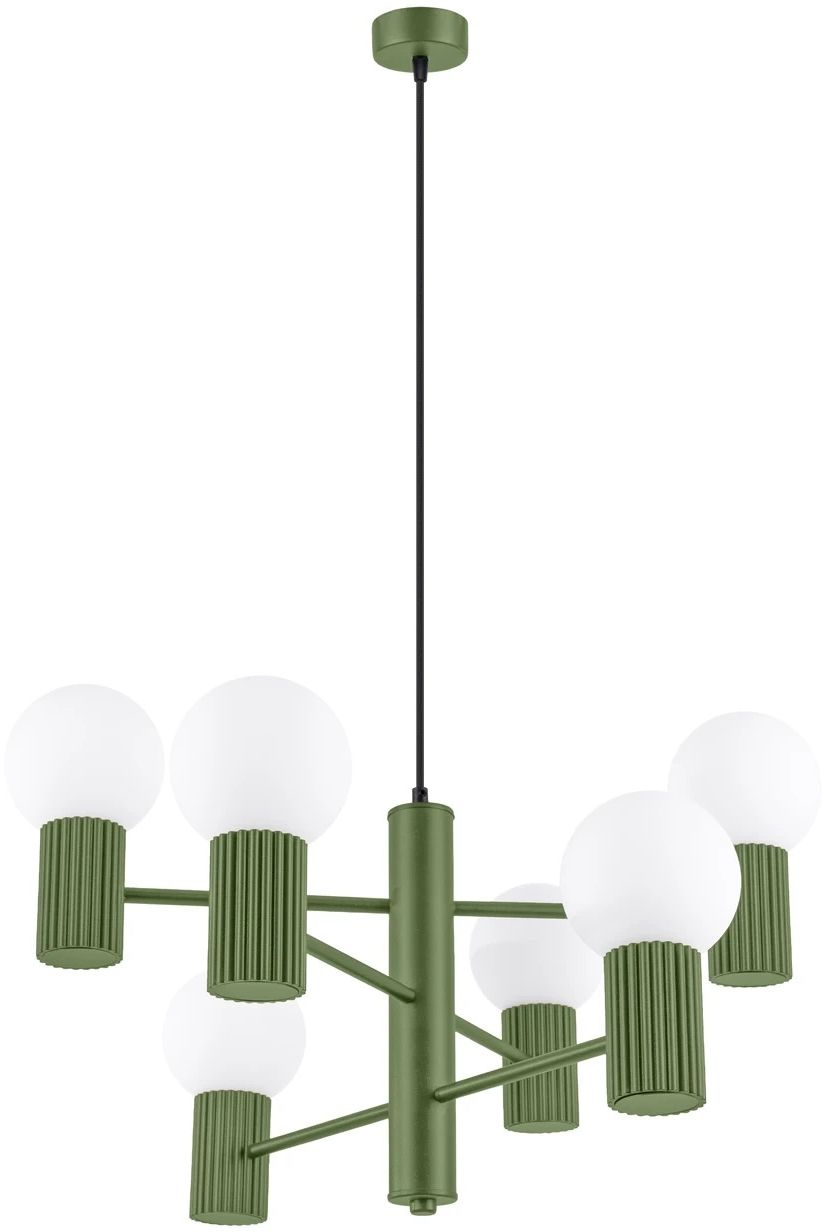 Sollux Lighting Halo lámpara colgante 6x8 W verde SL.1832