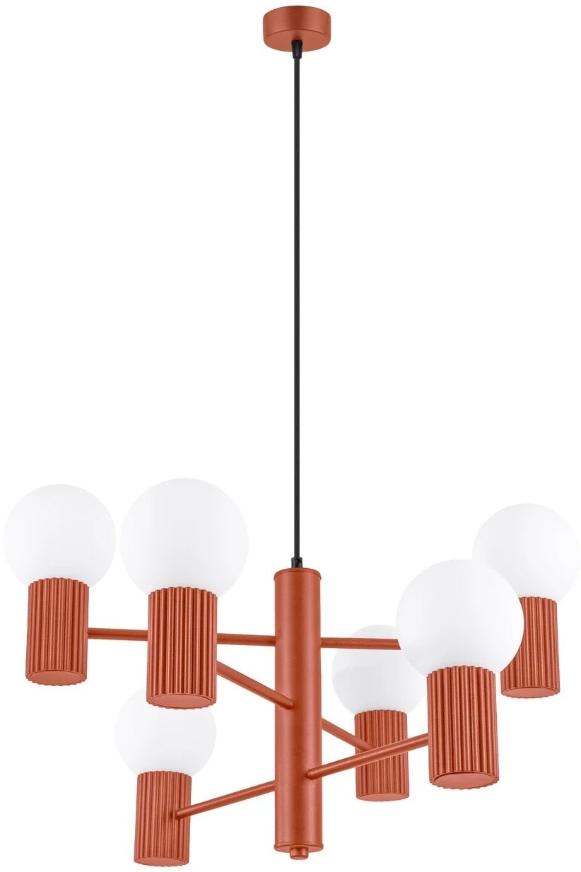 Sollux Lighting Halo lámpara colgante 6x8 W rojo SL.1833