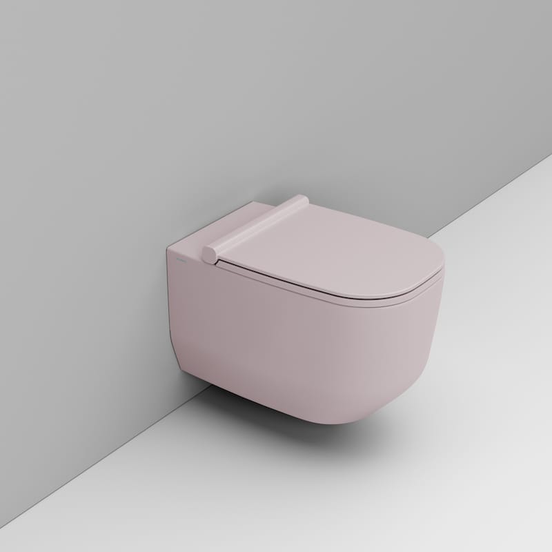 Ceramica Dolomite Alba taza de inodoro suspendido sin reborde rosa D502565