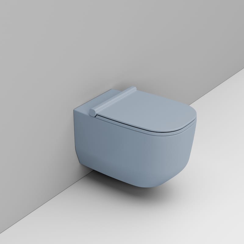 Ceramica Dolomite Alba taza de inodoro suspendido sin reborde azul D502571