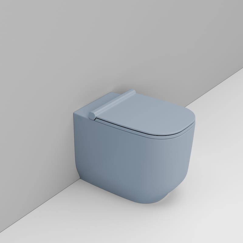 Ceramica Dolomite Alba taza de inodoro de pie sin reborde azul D503171
