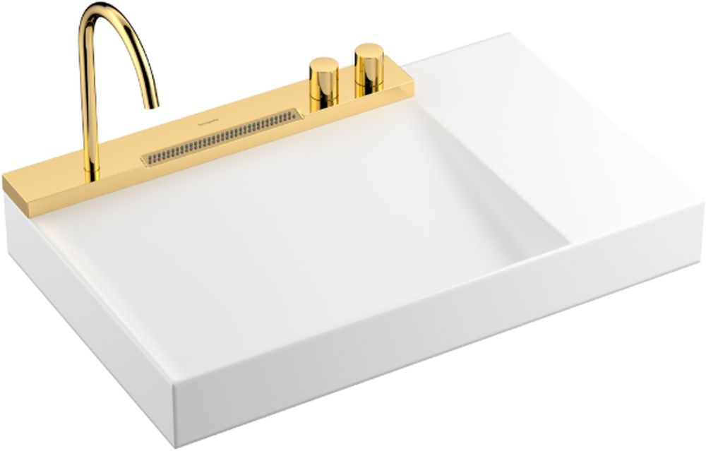 Hansgrohe Avalegra lavabo con grifo 78x47.5 cm rectangular clásico-sobre encimera blanco-oro brillante 22473990