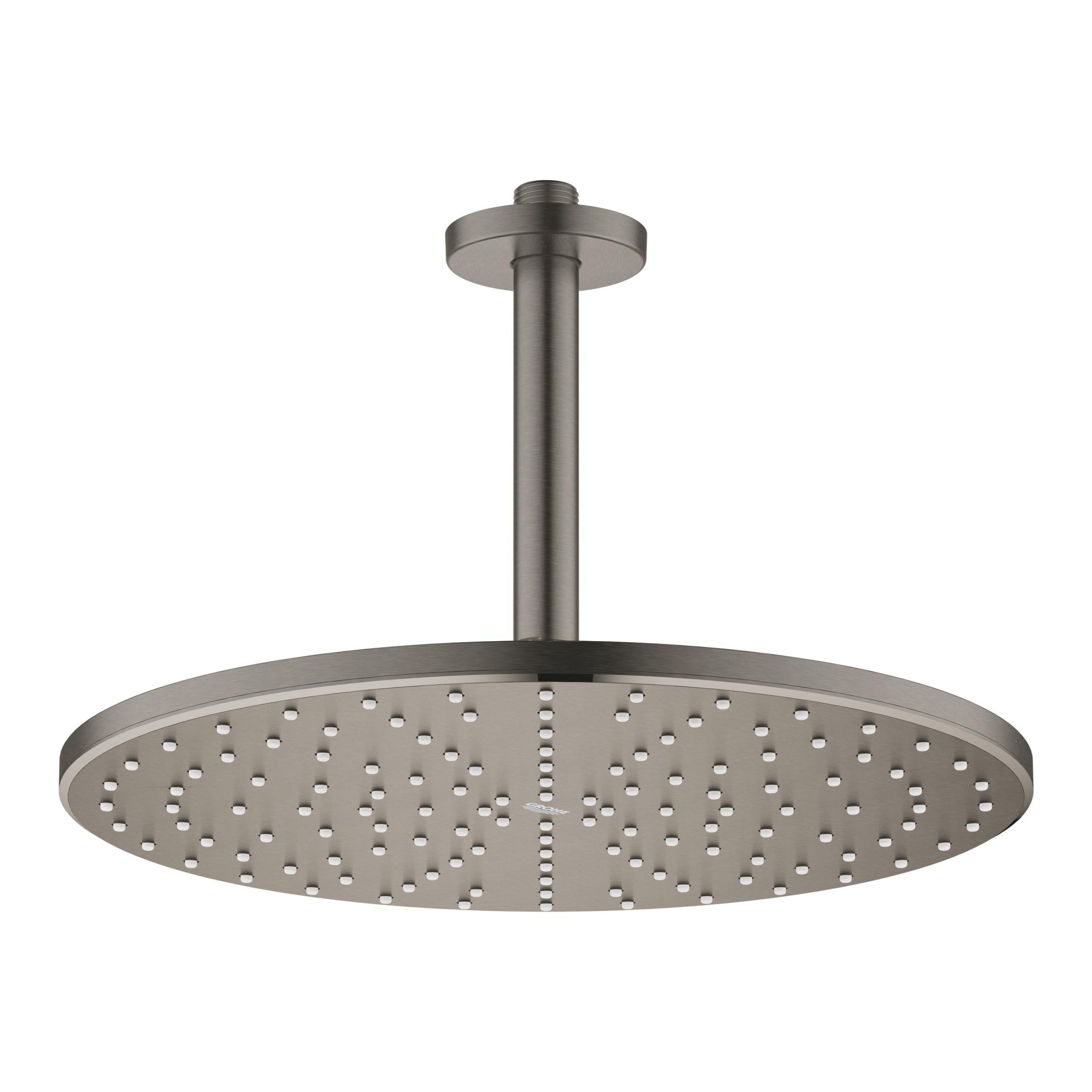 Grohe Rainshower brazo de ducha con efecto lluvia 31x31 cm circular Brushed Hard Graphite 26560AL0