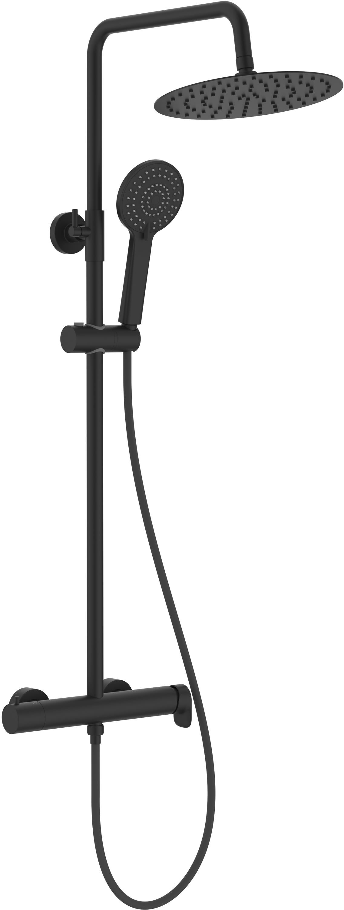 Roca Vega Plus conjunto de ducha a pared con rociador con efecto lluvia negro A5A9A6ENB0