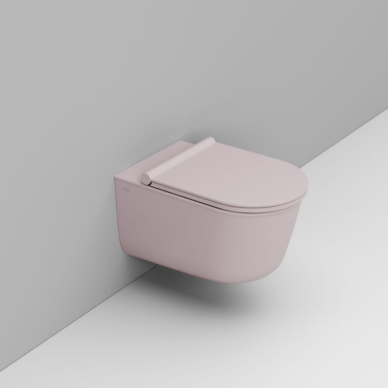 Ceramica Dolomite Mayka taza de inodoro suspendido sin reborde rosa D482565