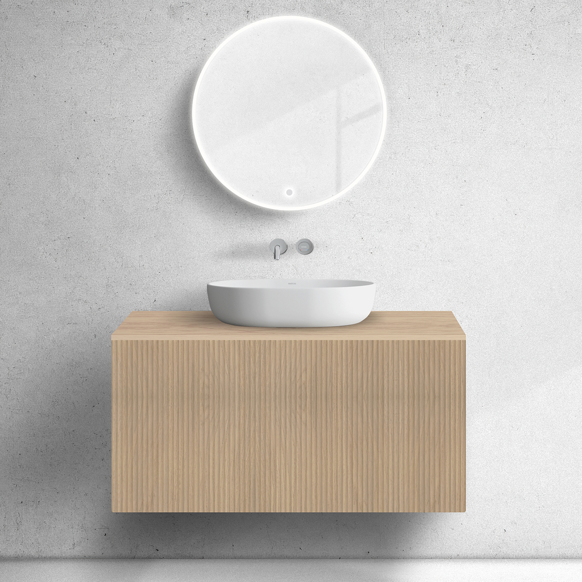 Oltens Lun armario 100x44.7x52 cm suspendido, para lavabo roble 60029060